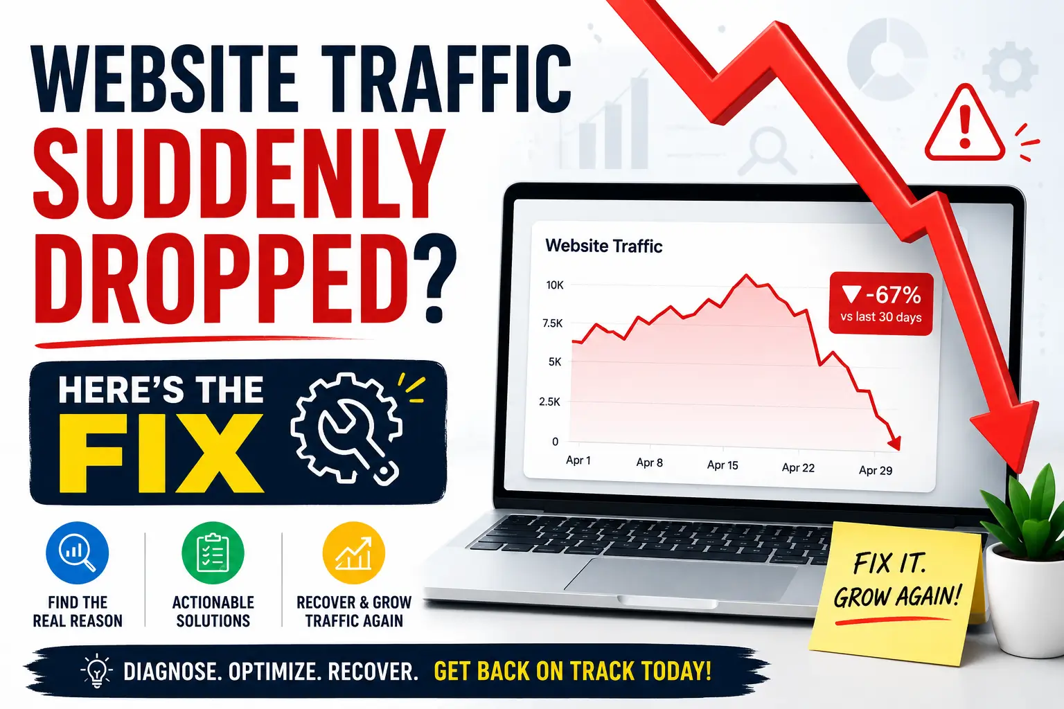 Website Traffic Suddenly Dropped - Fix Guide by TechMR Mumbai
